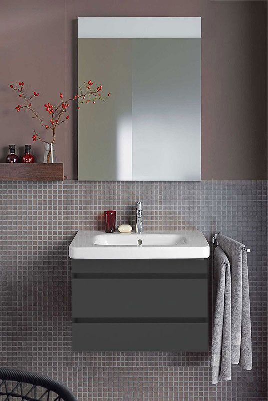 Тумба подвесная под раковину Duravit DuraStyle DS648004949 графит матовый