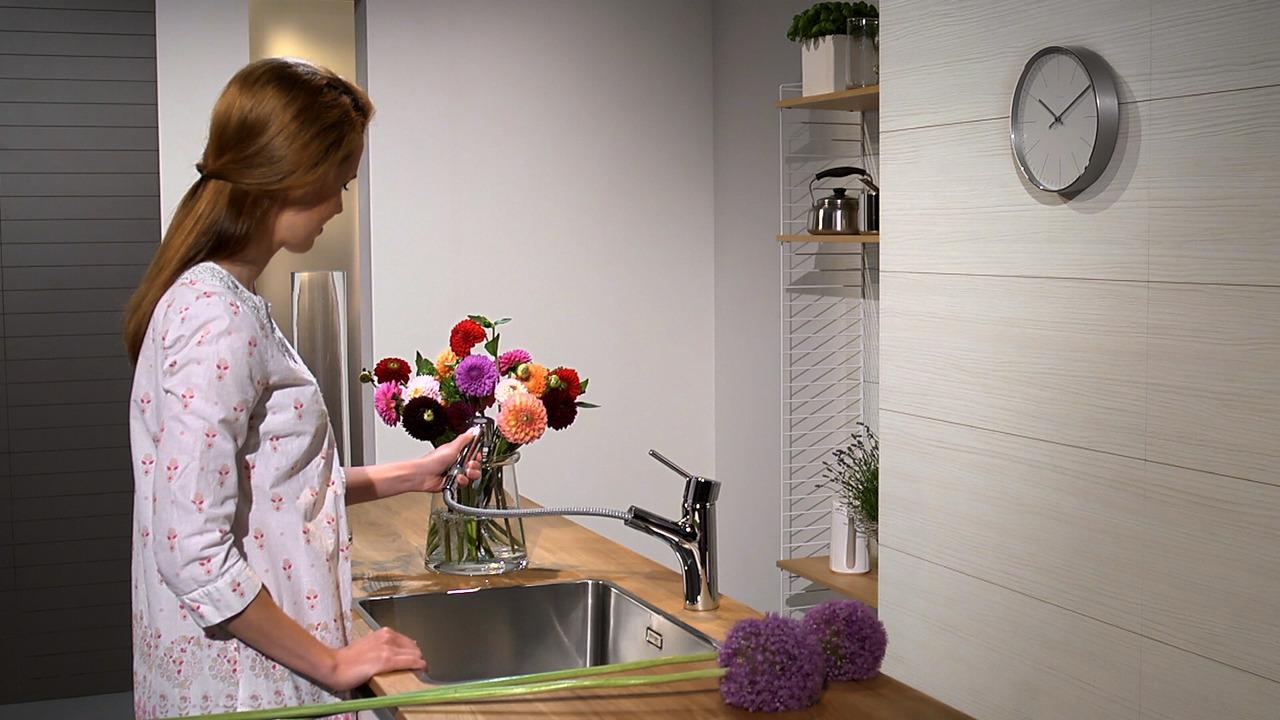 Смеситель Hansgrohe Talis S 32841000 для кухонной мойки с вытяжным душем (изделие снято с производства)