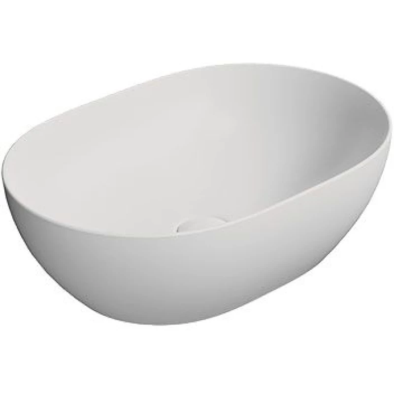Раковина-чаша накладная овальная GSI PURA 886009 500 мм х 350 мм, без отверстия под смеситель, цвет Белый матовый
