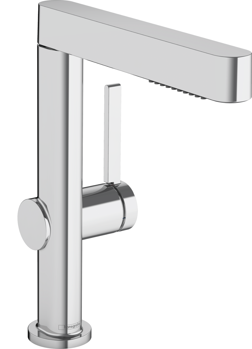 Смеситель для раковины однорычажный HANSGROHE Finoris 76063000 230 мм, с вытяжным душем 2jet, со сливным клапаном Push-Open, хром