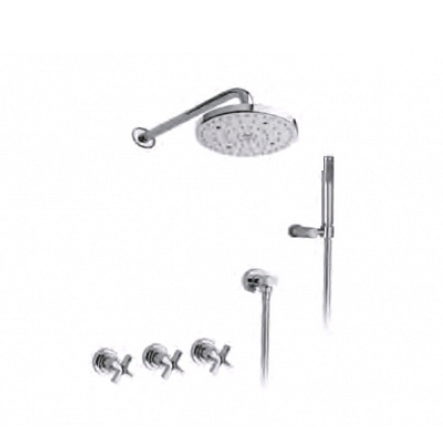 Душевой набор NICOLAZZI MONTE CROCE 2233CR27 с ручным душем, верхней лейкой и шлангом, хром