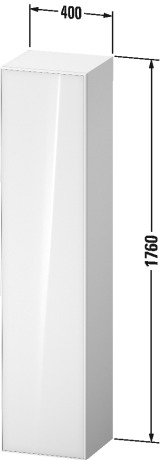 Шкаф-пенал высокий петли слева DURAVIT ZENCHA ZE1352L63830000 360 мм х 400 мм х 1760 мм, стекло чёрное/серо-коричневый суперматовый