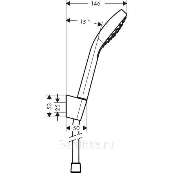 Душевой набор Hansgrohe Croma Select S 26410400 с держателем и шлангом 160 см белый/хром