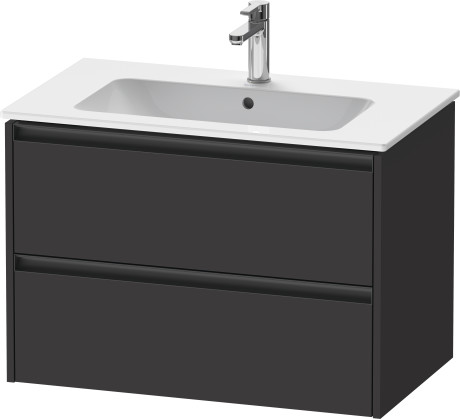 Тумба подвесная под раковину DURAVIT KETHO.2 K25263080800000 480 мм х 810 мм х 550 мм, 2 выдвижных ящика, графит суперматовый