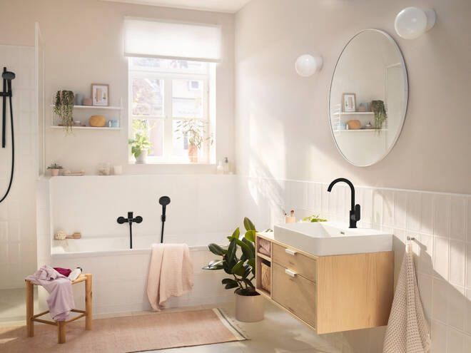 Однорычажный смеситель для ванны HANSGROHE REBRIS S 72440670 Чёрный матовый