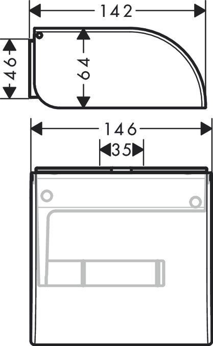 Держатель туалетной бумаги с крышкой AXOR Universal Circular 42858670 Матовый чёрный