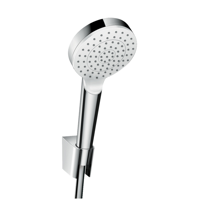 Душевой гарнитур HANSGROHE Crometta 26568400 1 jet, с ручным душем, держателем и шлангом, с EcoSmart, цвет Белый/Хром