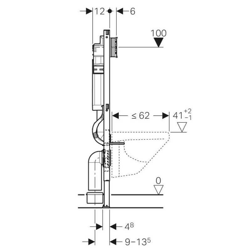 Инсталляция для подвесного унитаза Geberit Duofix 111.300.00.5 UP320 