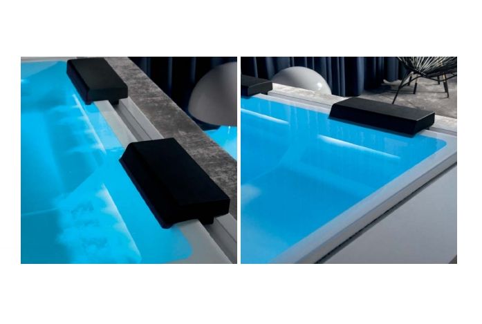 Бассейн с гидромассажем GRUPPO TREESSE PHANTOM PR1 GHOST PLUS V322MXBNB220000I 2350 мм х 2350 мм х 980 мм, с фильтрацией, хромотерапией и дезинфекцией, белый