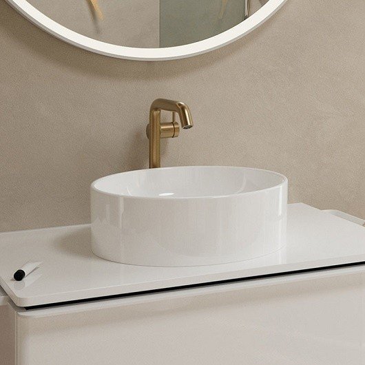 Однорычажный смеситель для раковины Hansgrohe Tecturis S 73370140 с CoolStart, с EcoSmart+, со сливным гарнитуром, цвет Шлифованная бронза