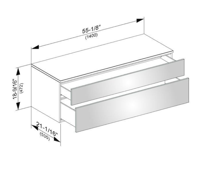 Тумба боковая подвесная KEUCO EDITION 400 31763 380000 с одним выдвижным фронтом, корпус/фасад структурный лак, белая