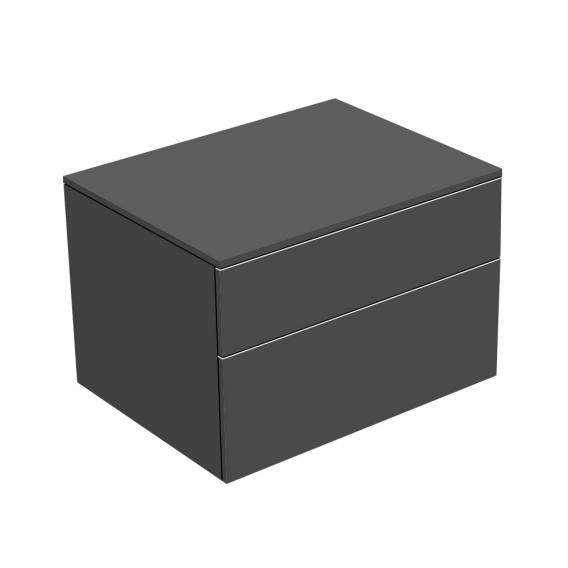 Тумба боковая подвесная KEUCO EDITION 400 31743 390000 с двумя выдвижными фронтальными ящиками, корпус/фасад структурный лак, антарцит