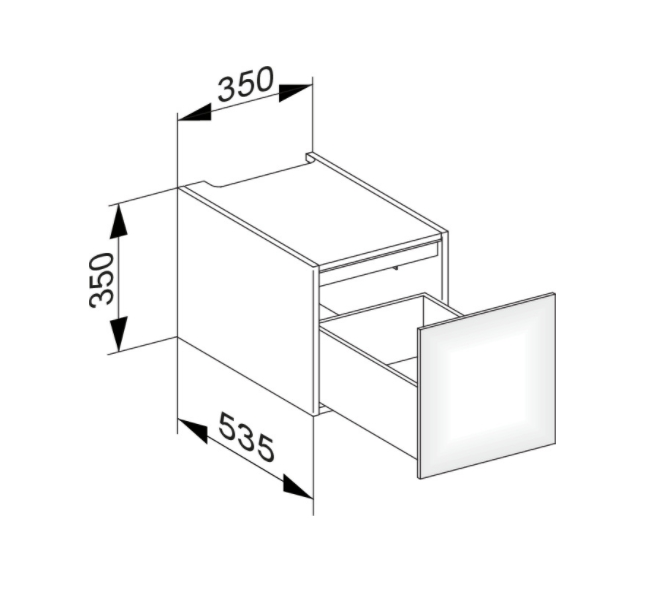 Модуль нижнего шкафа KEUCO EDITION 11 31310 890100 для встройки снизу, с одним выдвижным ящиком, с внутренней светодиодной подсветкой, корпус/фасад шпон, светлый дуб