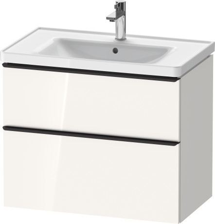 Тумба подвесная под раковину DURAVIT D-Neo DE435502222 784 мм х 452 мм, с выдвижным ящиком и выдвижным отделением, белый глянцевый