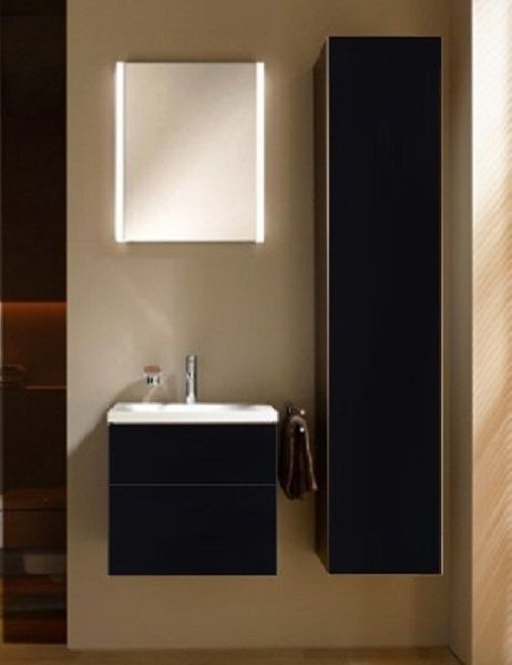 Тумба под умывальник Keuco Royal Reflex  34040 570002 корпус матовый лак/фасад стекло черный