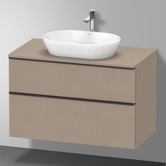 Тумба подвесная под раковину DURAVIT D-Neo DE496807575 550 мм х 1000 мм, с двумя выдвижными ящиками и консолью, лён