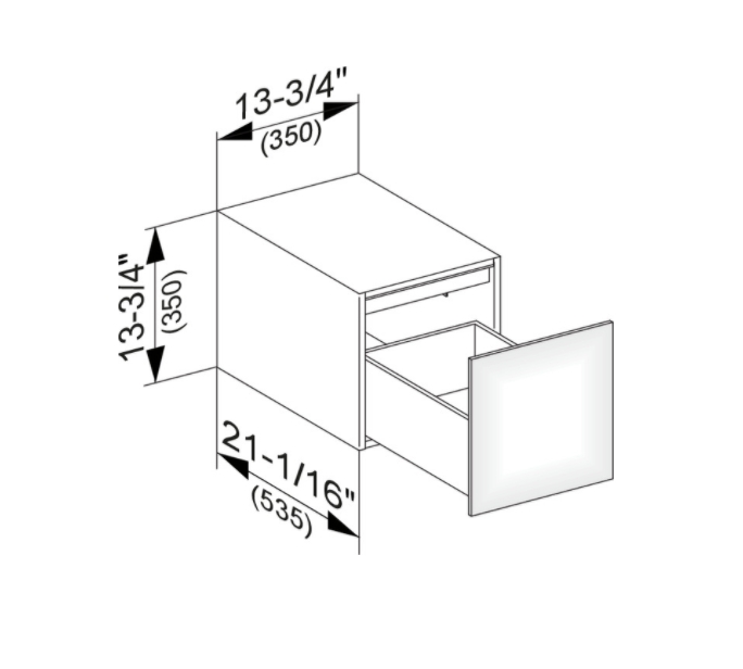 Тумба боковая подвесная KEUCO EDITION 11 31320850000 с одним выдвижным фронтом, корпус/фасад шпон, табачный дуб