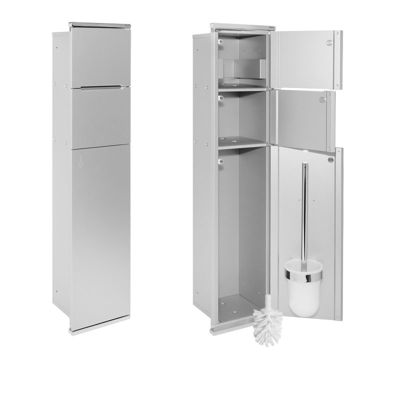 Туалетный модуль №1 KEUCO Plan Integral 44964 015101 петли слева хром/белый лак