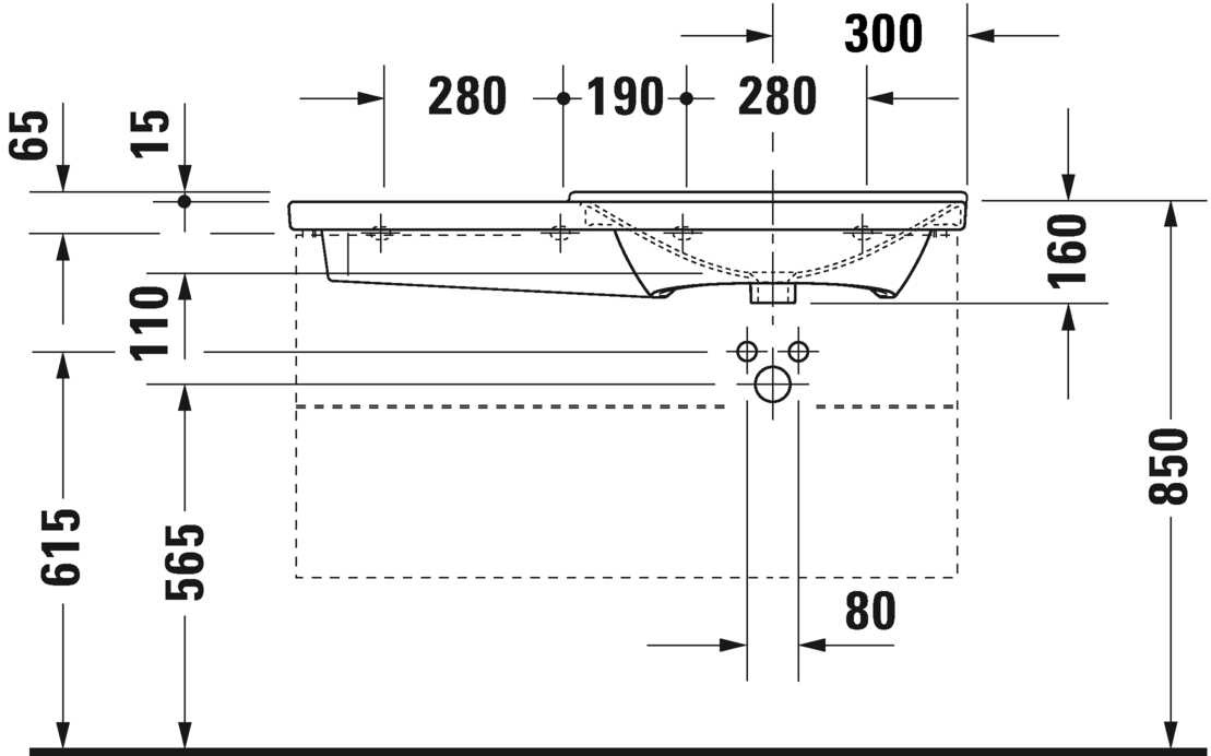 Раковина подвесная Duravit P3 comforts 2334100000 105х50см (изделие снято с производства)