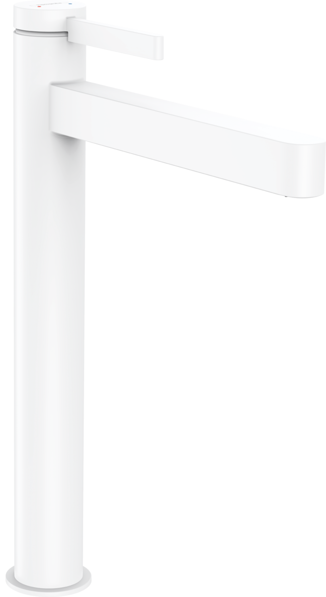 Смеситель для раковины однорычажный HANSGROHE Finoris 76070700 260 мм, со сливным клапаном Push-Open, белый матовый
