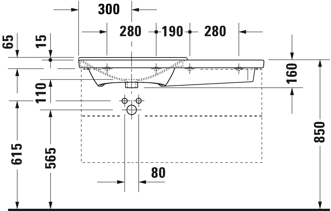 Раковина подвесная Duravit P3 comforts 2333100000 105х50смРаковина подвесная Duravit P3 comforts 2333100000 105х50см (изделие снято с производства)