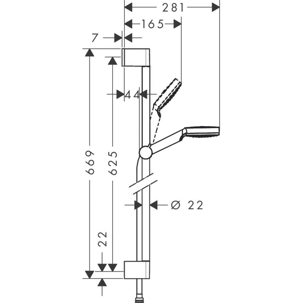 Душевой гарнитур со штангой 65 см Hansgrohe Crometta 1jet 26533400 Белый/Хром