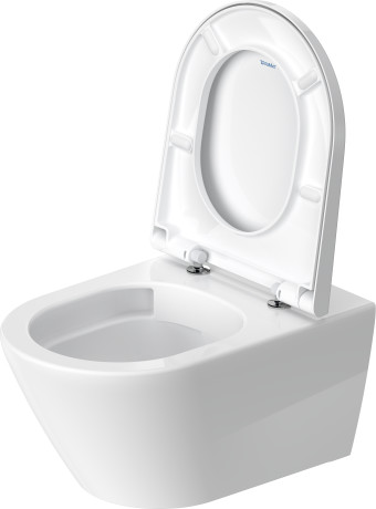 Унитаз подвесной + сиденье Duravit D-Neo Rimless 45770900A1 370 мм х 540 мм, с вертикальным смывом, без смывного края, с креплением Durafix, белый