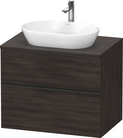 Тумба подвесная под раковину DURAVIT D-Neo DE496705353 800 мм х 550 мм, с консолью, с двумя выдвижными ящиками, каштан тёмный