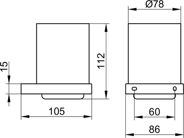 Держатель для стакана KEUCO EDITION 90 Square 19150 019000 Хром