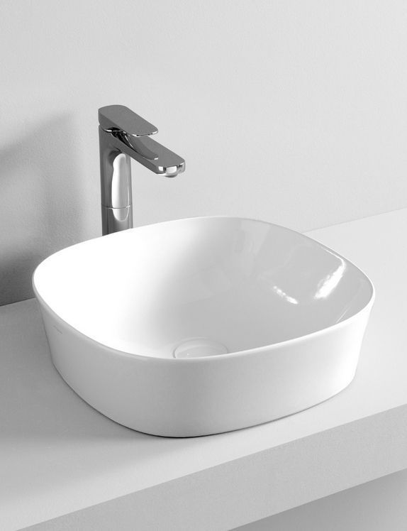 Раковина накладная ARTCERAM GHOST GHL001 01 00 415 мм х 415 мм, без отверстия под смеситель, без перелива, белый глянцевый