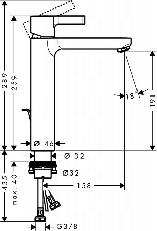 Смеситель для раковины Hansgrohe Metris S 31021000 Хром