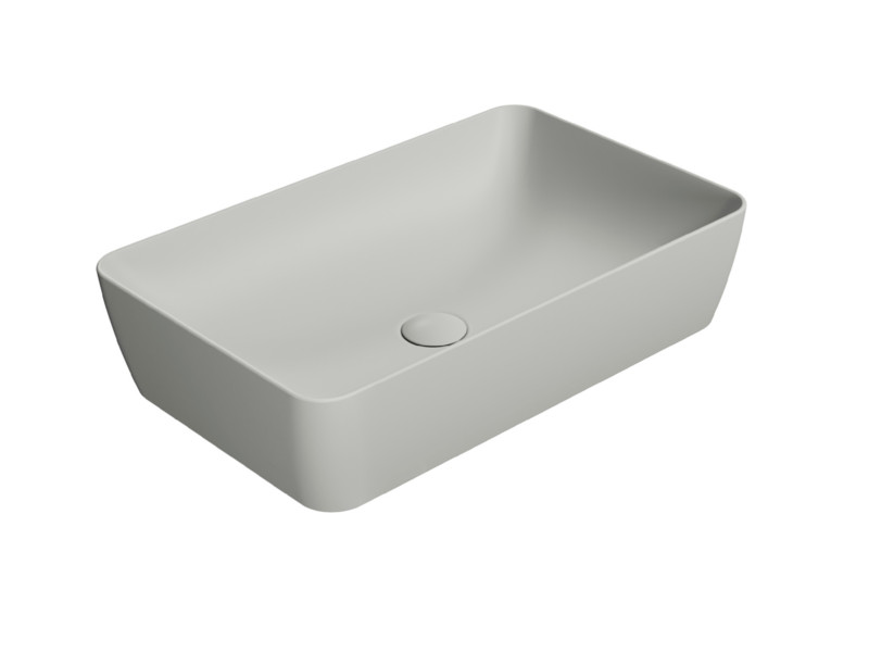 Раковина накладная GSI NUBES 903617 600 мм х 380 мм, без отверстия под смеситель, Cenere Matte