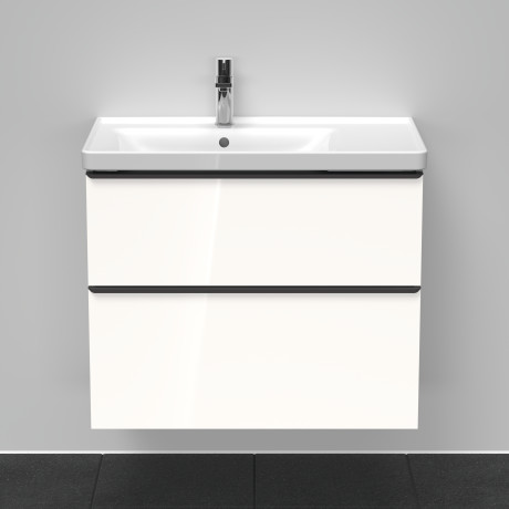 Тумба подвесная под раковину DURAVIT D-Neo DE435702222 784 мм х 452 мм, с выдвижным ящиком и выдвижным отделением, белый глянцевый