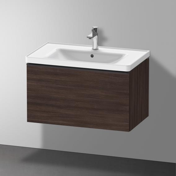 Тумба подвесная под раковину DURAVIT D-Neo DE425505353 784 мм х 452 мм, с одним выдвижным ящиком, каштан тёмный