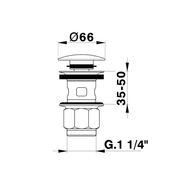 Донный клапан для раковины CISAL Complimenti ZA00161040 без перелива, цвет Чёрный матовый