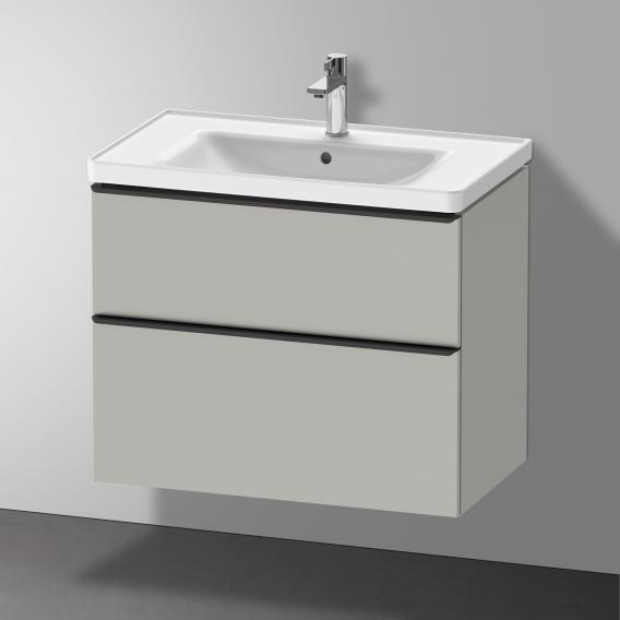 Тумба подвесная под раковину DURAVIT D-Neo DE435500707 784 мм х 452 мм, с выдвижным ящиком и выдвижным отделением, бетонно-серый матовый