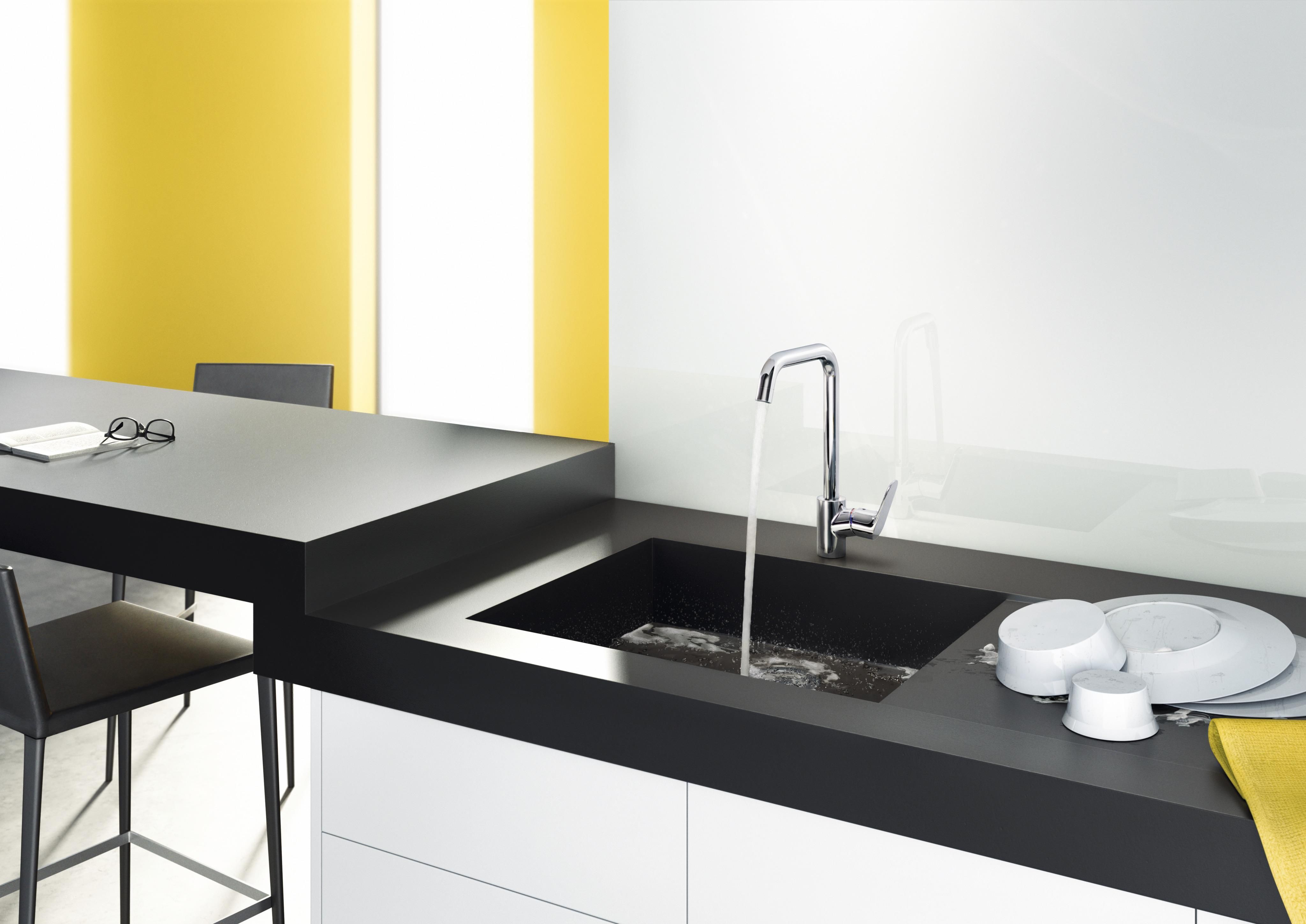 Высокий кухонный смеситель однорычажный с поворотным изливом 1jet HANSGROHE Focus M41 31821800 260 мм, с EcoSmart, цвет Сталь