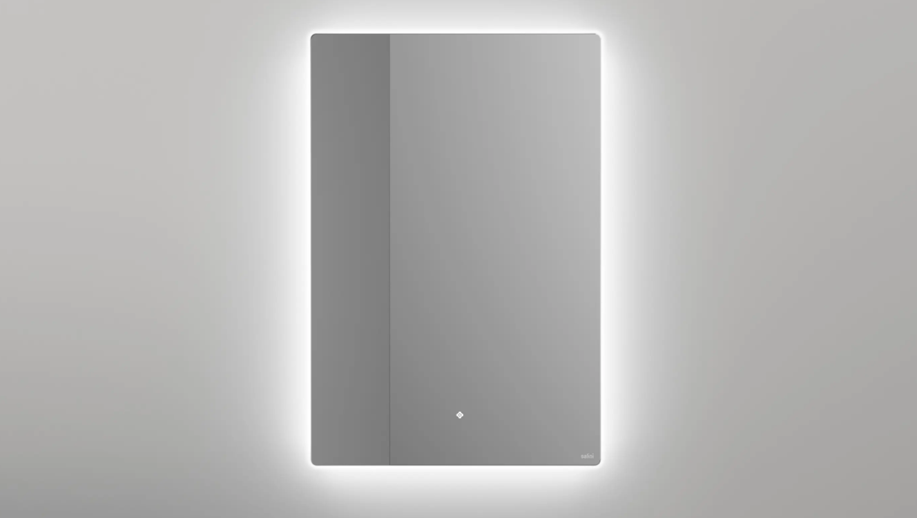 Зеркало с LED - подсветкой и подогревом SALINI OMBRA 27M018090BH 800х900х25мм, с сенсорным включателем, цвет Серый