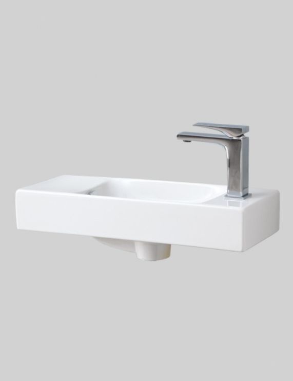 Раковина подвесная ARTCERAM BRICK LML002 01 00 540 мм х 200 мм, c отверстием под смеситель справа, c переливом, белый глянцевый