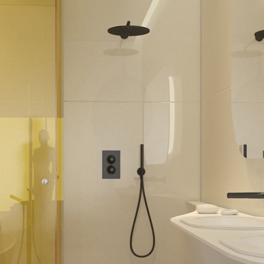 Ручной душ CISAL Vita VI00303340 c держателем и шлангом, цвет Чёрный матовый