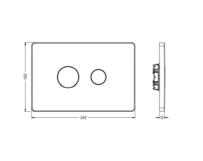 Клавиша смыва ARTCERAM FILE 703.000.05 2 режима, с антибактериальным покрытием, белый глянцевый: