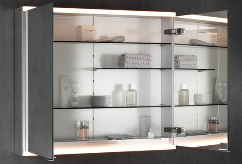 Зеркальный шкаф настенный с подстветкой KEUCO Royal Modular 2.0 800211080100200 800 мм х 700 мм х 160 мм, 2 створки, 2 розетки