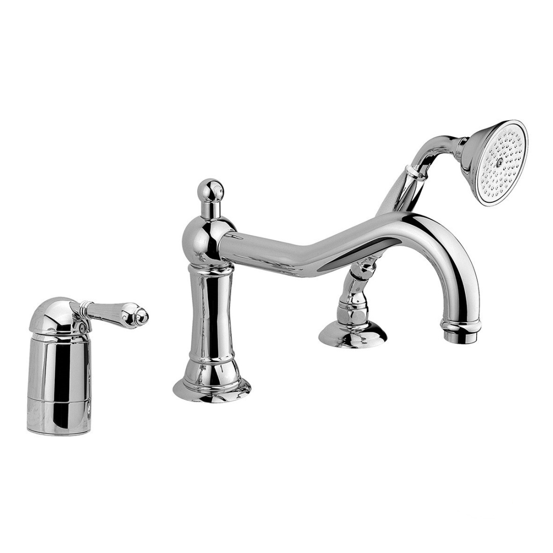 Смеситель однорычажный на борт ванны NICOLAZZI MONOCOMANDO CLASSICO 3449CR75 с ручным душем, на 3 отверстия, хром