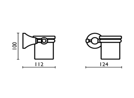 Держатель для стакана из латуни подвесной BOSSINI Classic Line V50311.030 с керамическим стаканом, цвет Хром/Белый