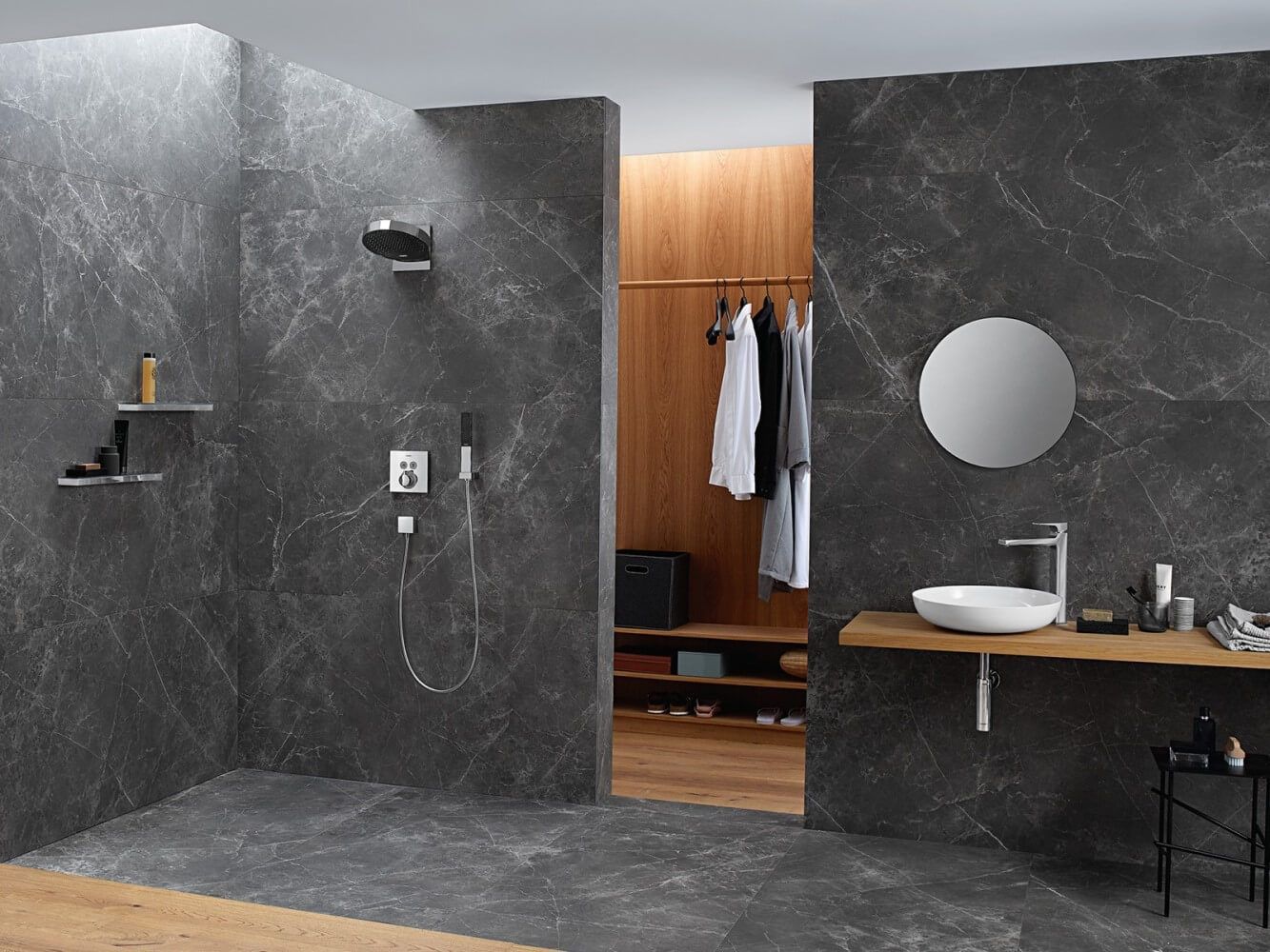 Верхний душ Hansgrohe Rainfinity 360 3jet 26234000 с настенным кронштейном, хром