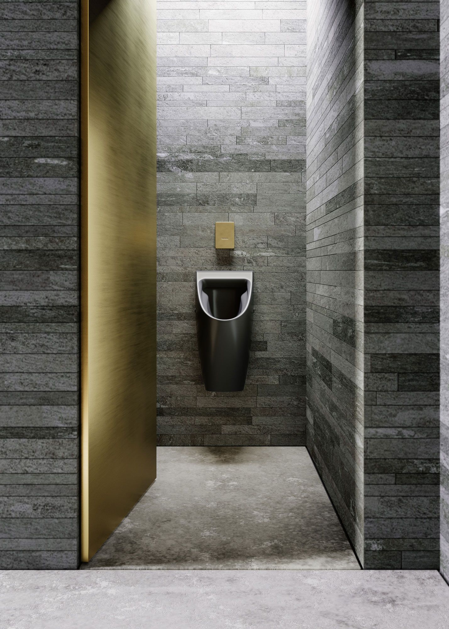 Писсуар подвесной безободковый GSI COMMUNITY 909726 310 мм х 350 мм, для крепежа FISRО, чёрный матовый Ardesia