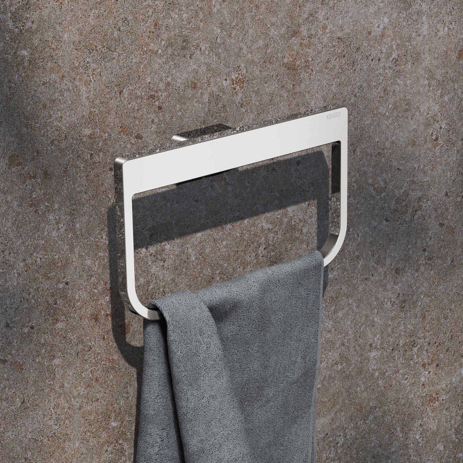 Полотенцедержатель-кольцо KEUCO AVENO 14621 010000 с клеевым комплектом, цвет Хром