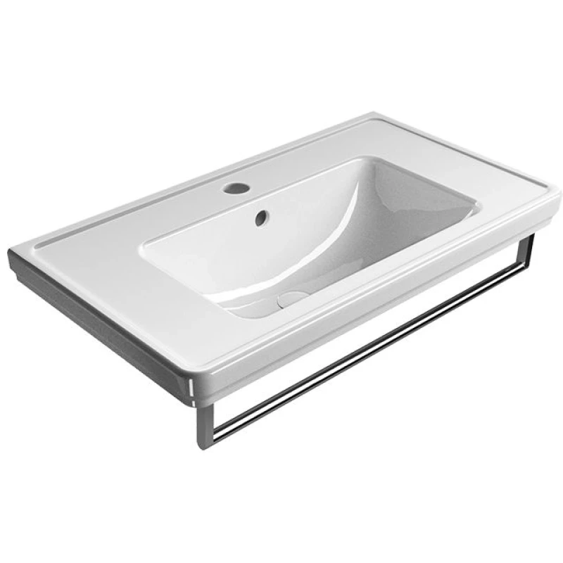 Раковина подвесная/для пьедестала GSI Classic 8788111 900 мм х 500 мм, с переливом, с отверстием под смеситель, цвет Белый глянцевый