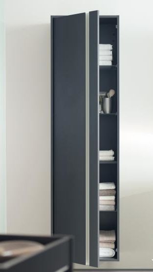 Шкаф высокий Duravit Ketho KT1265L4949 левый, с полками, графит матовый