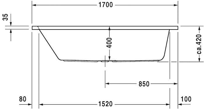 Акриловая встраиваемая ванна Duravit D-Code 700097000000000 1700 х 700
